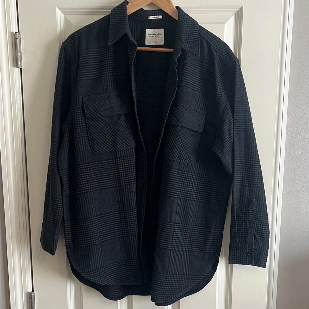Abercrombie & Fitch Dark Checkered Utility Jacket